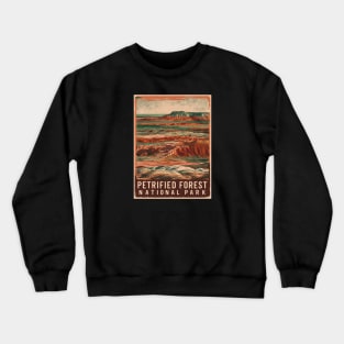 Petrified Forest National Park Landscape Retro Poster Crewneck Sweatshirt